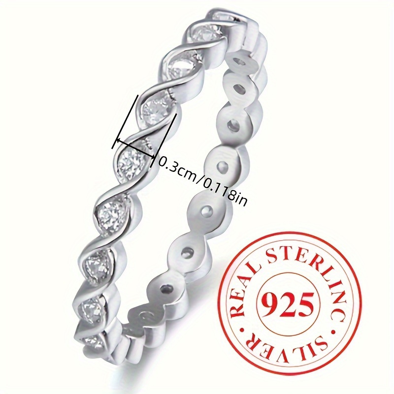 925 Sterling Silver Eternal Ring with Zirconia Women's Gift